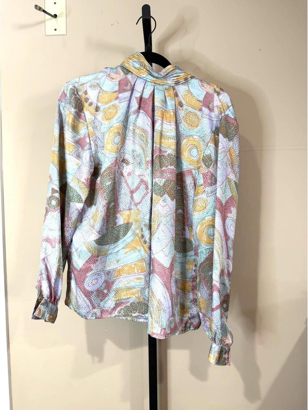 90s Women's Long Sleeve Printed Blouse Impressions of California - Picture 1 of 8